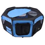 Parque Dobrável para Cães e Gatos, Cercado Portátil para Animais Pequenos, Impermeável em Tecido Oxford, Ø90x41 cm, Azul