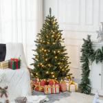 Árvore de Natal Artificial 150 cm com 220 Luzes LED 588 Ramos Árvore Natalina para Interior Verde