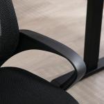 Cadeira de Escritório de Malha Giratória com Altura Ajustável Função Basculante e Apoio para os Braços 57x55x89 - 109 cm Preto
