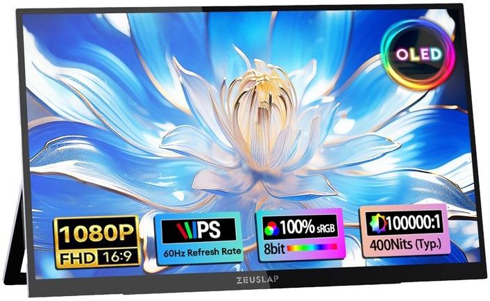 Monitor Portátil Tátil 13.3 OL133ED Full HD - ZEUSLAP