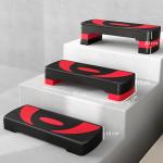 Step para Exercício Aeróbico Plataforma Step com Altura Ajustável em 3 Níveis 80x31x10 - 20 cm Vermelho e Preto