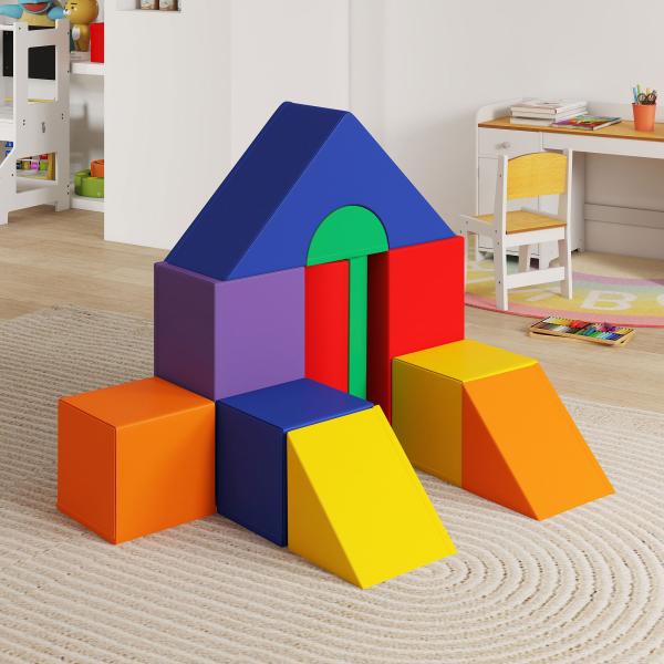 Conjunto de 11 Blocos de Espuma para Crianças Brinquedo de Aprendizagem para Crianças 1 - 3 Anos 50x50x25 cm Multicor