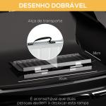 Rampa para Cadeira de Rodas Dobrável Portátil com Autocolantes Reflectores Carga 272 kg 91x73,6x5,1 cm Preto