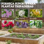 Conjunto de 2 Treliças de Jardim Suportes para Trepadeiras de Aço para Flores e Plantas no Jardim 50x180 cm Preto