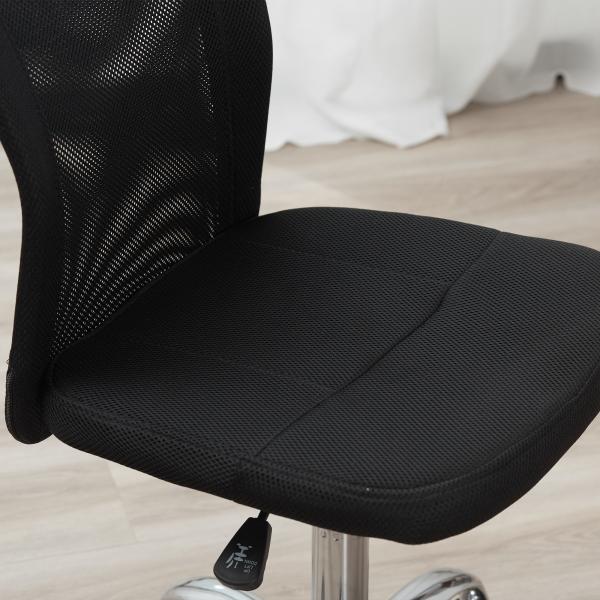 Cadeira de Escritório de Malha Giratória sem Apoio para os Braços com Altura Ajustável Carga 43x58x90 - 100 cm Preto