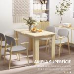 Mesa de Sala de Jantar para 4 - 6 Pessoas Estilo Moderno com Bancada de Melamina de Madeira Carga 50 kg 120x69x75 cm Carvalho