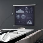 Ecrã de Projeção Elétrico 85'' com Comando Remoto, Formato 1:1, 152x152 cm, Branco