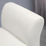 Banco para Pé de Cama Estofado em Veludo Banco de Armazenamento Acolchoado com Tampa Apoio para os Braços Pés de Madeira para Dormitório Sala de Estar 111,5x41x65cm Branco Creme