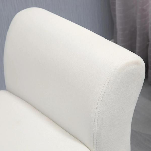 Banco para Pé de Cama Estofado em Veludo Banco de Armazenamento Acolchoado com Tampa Apoio para os Braços Pés de Madeira para Dormitório Sala de Estar 111,5x41x65cm Branco Creme
