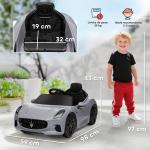 Carro Elétrico para Crianças Maserati Gran Turismo Folgore 12V Controlo Remoto Faróis Buzina e Música MP3 98x59x43 cm Cinza