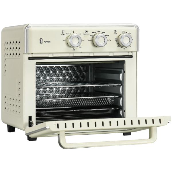 Mini Forno Elétrico de Bancada com Convecção 20 L 1400 W, 7 Funções, 90 - 230 °C, Temporizador 60 Min, Creme