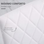 Conjunto de 4 Cadeiras de Sala de Jantar, Cadeiras Modernas para Cozinha, Encosto Alto com Costuras Decorativas em Forma de Diamante, Estofadas em Pele Sintética, Pernas de Aço, Suportam até 120 kg, Branco
