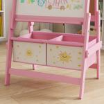 Cavalete de Pintura para Crianças 3 em 1 para Crianças acima de 3 Anos com Rolo de Papel e Cestos de Arrumação 54x46x94 cm Rosa