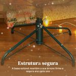 Árvore de Natal Artificial 210 cm com 1123 Ramos Densos e Suporte Metálico Dobrável para Interior Verde