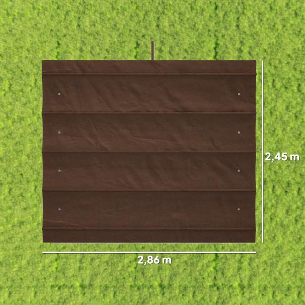 Telhado de Reposição Retrátil 3x2,5 m para Estrutura de 3x2 m Tecido Apenas para Pérgola Jardim com 8 Orifícios Castanho