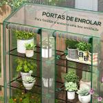Estufa de Jardim de 3 Níveis Estufa de Terraço para Cultivo de Plantas em Pátio 143x46x141/151 cm Transparente