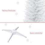Árvore de Natal Artificial 210 cm Ignífugo com 199 Ramos de PVC Decoração de Natal para Interiores Branco