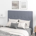 Cabeceira de Cama 160cm Cabeceira de Cama Estofada em Linho e Acolchoada 2 Formas de Uso 160x7x120 cm Cinza