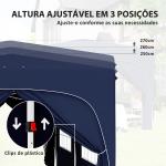 Tenda Dobrável 3x6 m com Painéis Laterais UPF50+ Tenda de Jardim com Altura Ajustável e Bolsa de Transporte Azul Escuro