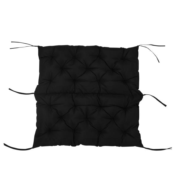 Almofada para Banco com Encosto 100x98x8 cm Almofada de Banco de 3 Lugares com 6 Cordões de Fixação para Jardim
