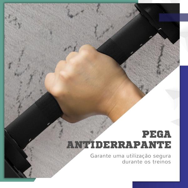Conjunto de Halteres 25 kg 2 em 1 com Barra e Pega Antiderrapante para Treino de Força em Casa Ginásio Escritório Preto e Verde