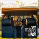 Grade de Segurança de Carro para Cães com Largura Ajustável Grade para Cães de Carro Dobrável 93 - 150x42 cm Preto