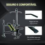 Banco de pesos reclinável multifuncional para treinamento e musculação 175x110x202 cm Preto