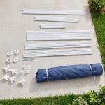 Tenda de Jardim 3x3m Tenda com 4 Partes Laterais Rede Mosquiteira com Zíper Proteção UV para Patio Azul
