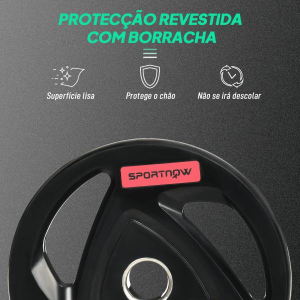 Conjunto de 2 Discos de Pesos Olimpicos 15kg Ferro Fundido Placas de Peso com Orifício de 5 cm Ø40x5 cm Preto