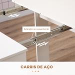 Mesa de Jantar Extensível para 4 - 6 Pessoas com Lateral Abatível Mesa Auxiliar Multifuncional 180x85x75cm Branco