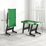 Mesa de Bilhar Dobrável com Acessórios Inclui 16 Bolas 2 Tacos Giz Triângulo e Escova 104x55,5x68 cm Verde