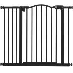 Barreira de Segurança para Cães com Largura Ajustável 74 - 94 cm e Extensão para Escadas e Portas Preto
