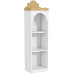 Estante para Livros Infantil de 3 Niveis Estante de Livros para Escola Infantil Dormitório 40x30x139,5 cm Branco e Madeira