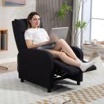 Poltrona Relax Reclinável até 155° Poltrona Reclinável Manual para Pessoas com Altura Inferior 195 cm 67x87x98 cm Preto