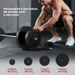 Barra de Pesos 70 kg Ajustáveis com 8 Discos de 1,5kg 5kg 10kg 15kg e 1 Barra para Treino de Força 170x40,5x40,5 cm Preto