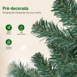Árvore de Natal de 180 cm com Decorações 200 Luzes LED Branco Quente 8 Modos de Iluminação e 650 Ramos Verde