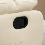 Poltrona de Massagem Poltrona Relax Reclinável com 8 Pontos de Massagem Controlo Remoto Estofada em PU 94x99x99 cm Creme