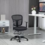 Cadeira de Escritório Ergonómica com Apoio para os Braços Apoio para os Pés e Assento Ajustáveis 59x59x95 - 115cm Preto