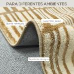 Tapete Sala de Estar 170x120 cm Tapete Lavável na Máquina de Lavar Pelo Curto Estilo Moderno Creme