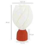 Candeeiro de Mesa com Ecrã de Impressão 3D Candeeiro de Mesa com Desenho de Pétalas com Luz Quente Ø16,5x28 cm Branco