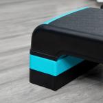 Plataforma Step Fitness com Altura Ajustável de 10/15/20 cm Plataforma de Exercício 78x28x20 cm Azul e Preto