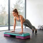 Step para Fitness Antiderrapante Altura Regulável 3 Níveis de 10/15/20 cm para Exercício 110x40x20 cm Multicolor