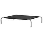 Cama Elevada para Animais de Estimação Cama para Cães e Gatos Desmontável Tecido Textilene Exterior Jardim Terraço 110x75x20 cm Preto