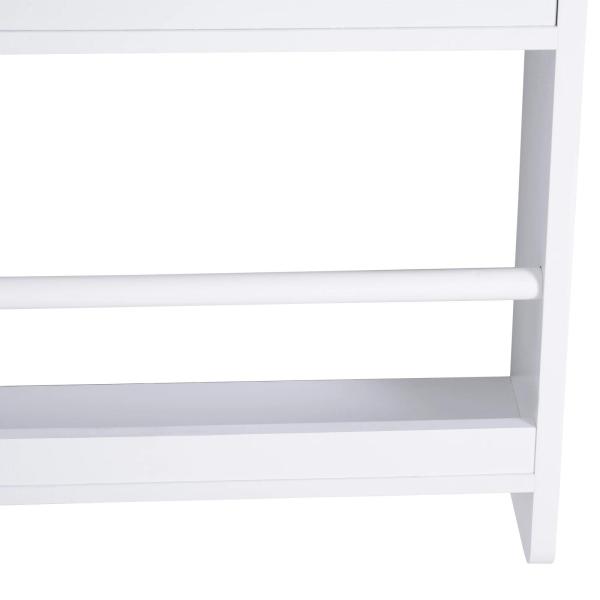 Estante de Parede para Livros com 4 Prateleiras Estante de Livros para Escritório Dormitório Entrada Carga Máxima 30 kg 56x12x113 cm Branco