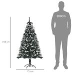 Árvore de Natal Automática 150 cm com 378 Ramos 41 Decorações Suporte em Aço Base Dobrável e Removível Verde