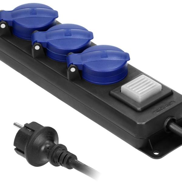 Extensão Tripla 3x 1,5mm c/ Protecção de Mola IP44 (3 mts) - ORNO