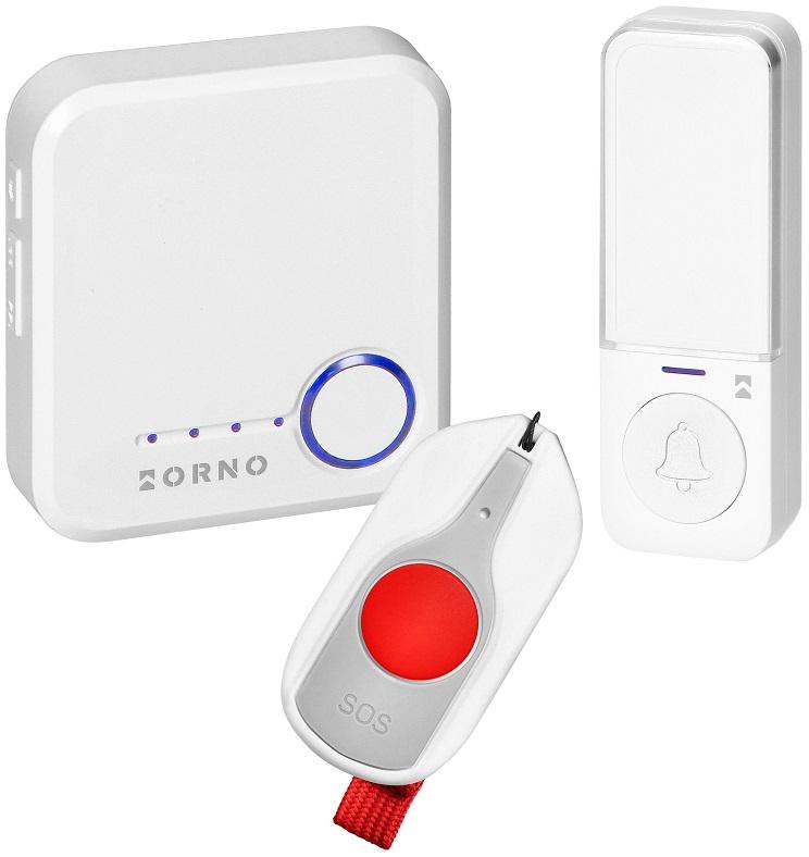 Campainha Inteligente s/ Fios Sigo AC Wi - Fi Tuya + Botão Pânico SOS (Branco) - ORNO