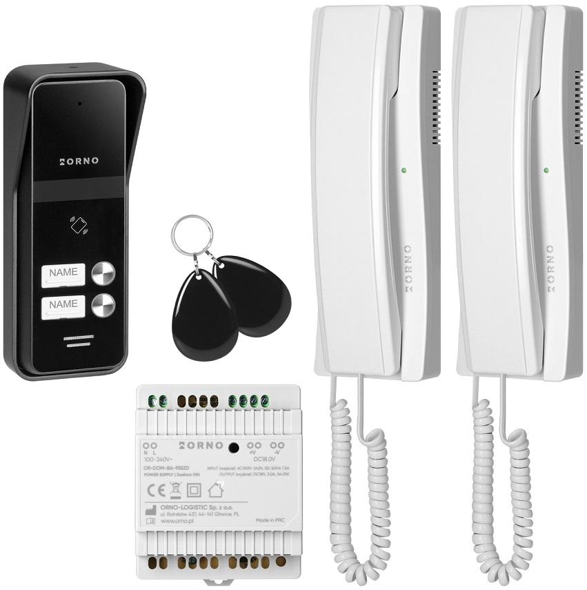 Kit Audio Porteiro Bifamiliar Enir Multi c/ Leitor RFID (2 Habitações) - ORNO