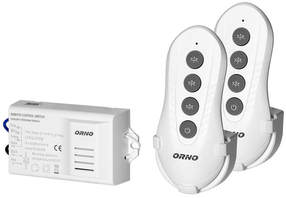 Kit Emissor Receptor 3 Canais 433Mhz c/ 2x Comandos - ORNO