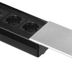 Extensão Dupla Oculta c/ Tampa Deslizante + 1x USB - A e 1x USB - C 4.2A (Prateado) - ORNO